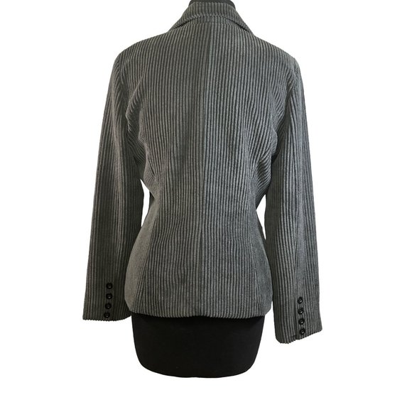 Six Degrees  Size Medium Super Soft Dark Gray Corduroy Blazer Jacket - Picture 4 of 7